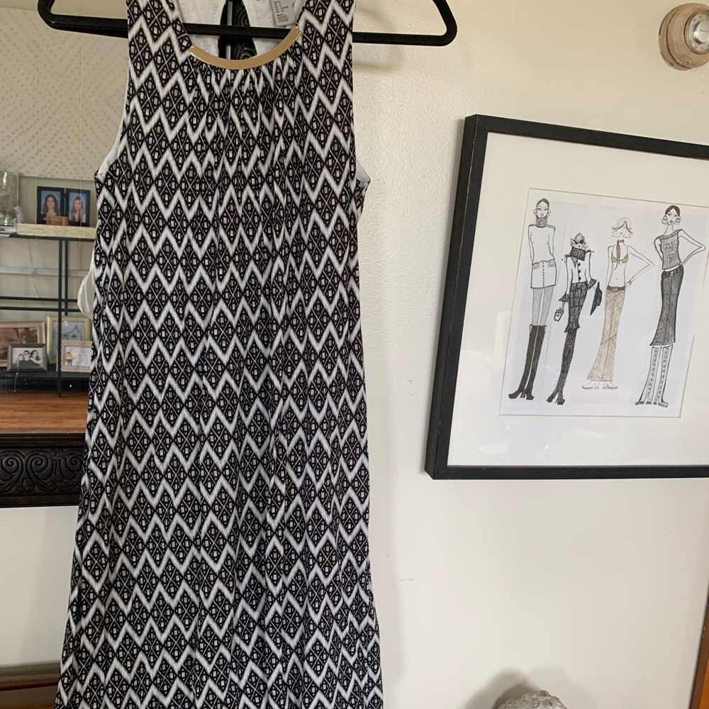 H&M Black & White w/gold detail Tribal Patterned Dress - New Without Tags Size S